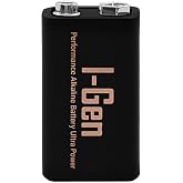 I-Gen Batteries 6LR61 Ultra Alkalin 9 Volt Pil 9V Kare Pil (1, 9 Volt Tekli)