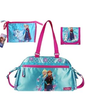 Frozen Die Eiskönigin 3 tlg. Set Geldbeutel + Kulturtasche + Sporttasche Kindergarten Tasche