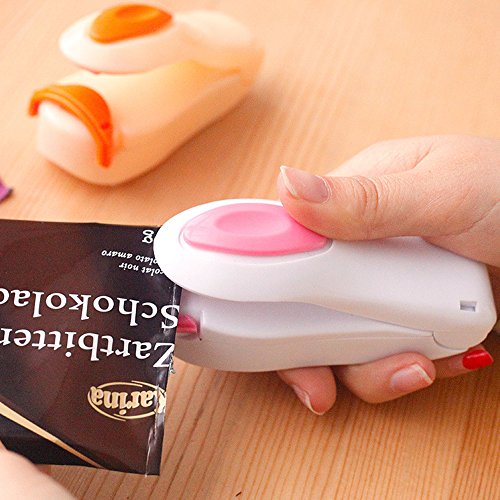 Luniquz mini Folienschweißgerät Einschweißgerät mit Magnete für Verpackungen Handschweißgerät Beutelverschliesser Mini-Heißsiegelmaschine für Snack/Süßigkeiten/Lebensmittel
