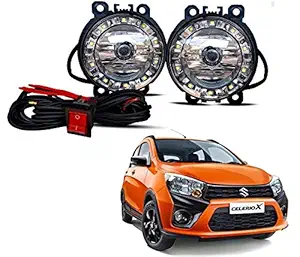 Auto Pearl - Car OEM Fog Lamp Lights DRL with Wiring kit and Switch - Celerio X (Without Plastic Sash Cover)
