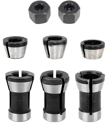 Set 3 Mandrini Per Fresatrice Legno - Adattatore HSS Con Boccola Divisa Per Incisione E Lavorazione