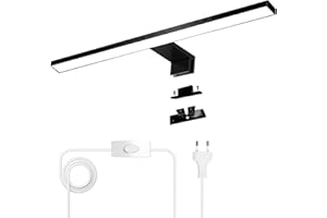 YIQAN LED Spiegelleuchte Spiegel Lampe 4000K Natürliches Mattschwarz 30cm Badezimmer Licht 5w 500lm 3 Montage Optionen spiegellampe bad beleuchtung für schminktisch spiegelleuchte