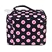 Cherry-Pattern Big Travel Wash Organizer Case Toiletry/Cosmetic/Makeup Zipper Bag (Black)
