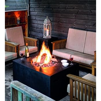 Clifton Gaskamin Compact Square Grey Garten Gasofen Heizpilz