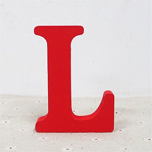 ToifucosWooden Letters, A-Z DIY English Alphabet Craft Ornaments for Home Wedding Birthday Party Decoration Accessories, Red 1 pcs L