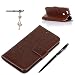 Produktbild Huawei Nova Hülle, Huawei Nova Schutzhülle, Alfort 3 in 1 Lederhülle Fashion Design Premium PU Leder Hohe Qualität Tasche Case Cover Kasten Abdeckung Wallet für Huawei Nova 5.0" Smartphone Funktion Standfunktion Unterstützte Telefone und Magnetverschluss mit Schmetterling ( Kaffeebraun ) + Alfort Schwarz Stylus Pen + Netter Staub Stecker