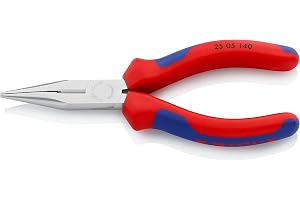 KNIPEX Tång med flata, runda käftar och skär förkromad, 25 05 140