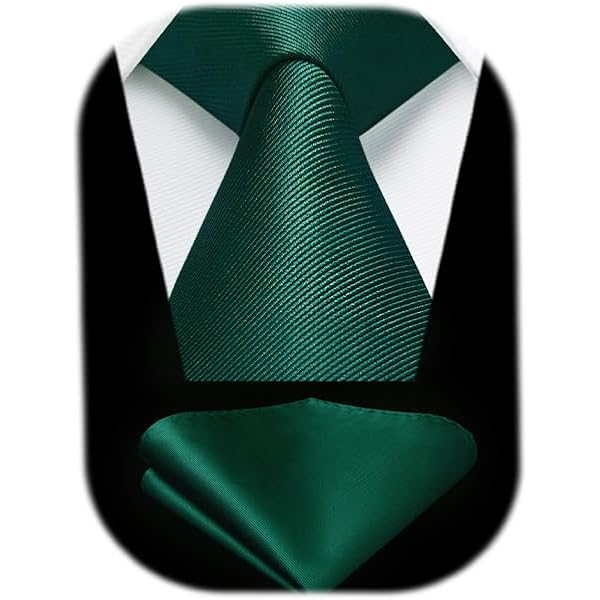 5-Pack Men’s Solid Color Ties - 3.5 Inch Satin Finish Neckties For Weddings & Business (Forest Green)