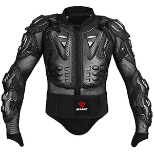 Motorcycle Protective Jacket for Men Sport MTB Racing Arm Chest S Full Body Armor (BlackXL) -Layfoo