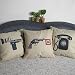 Produktbild Luxbon 3 stk. Vintage Telefon Videorekorder Pistole BANG Leinen Kissenbezug Lendenkissen Wurfkissen Pillowcase Cafe Haus Zimmer Auto Deko 45 x 45 cm