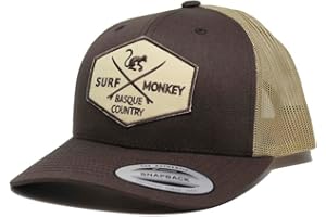 DRESSED IN MUSIC PLAY WITH ME Cappello Trucker Surf Monkey® - Berretto da Uomo/Donna - Design a 5 Pannelli - Taglia Unica - Cappuccio Strutturato con Profilo Medio, Blu