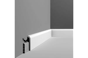 Skirting Orac Decor SX185 LUXXUS Cascade Cover skirting Decorative Moulding Modern Look White 2m