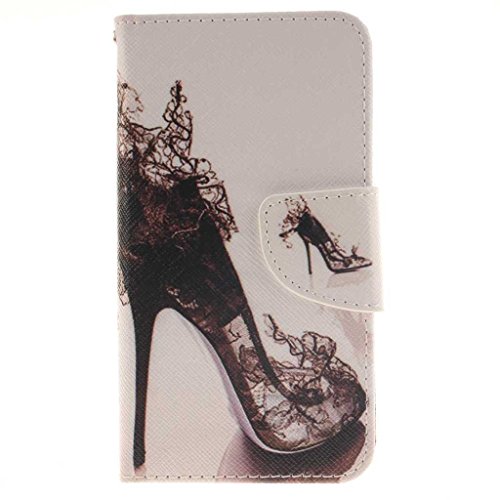 Sony Xperia Z5 Compact (Mini) Hülle, BoxTii® Schutzhülle + Frei Hartglas Displayschutzfolie, PU Leder Hülle mit Kartenfächern Magnetverschluss und Ständer Funktion für Sony Xperia Z5 Compact (Mini), Kratzfeste Weiche Lederhülle Flip Wallet Ledertasche Wickelfalz Handyhülle mit Silikon Rückschale Case Cover für Sony Xperia Z5 Compact (Mini) (#2 High heels)