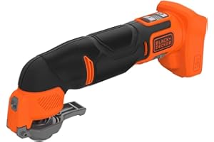 BLACK+DECKER Multi-Herramienta Oscilante 18V, velocidad variable 8.000-18.000 opm, ángulo de oscilación 2,8°. Incluye 18 accesorios. Sin cargador/batería