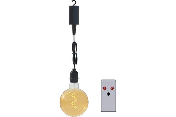Calex Lampe suspendue extérieure avec ampoule filament dorée - Éclairage suspendu à batterie - Luminaire décoratif à piles - 4 lumens lumière douce