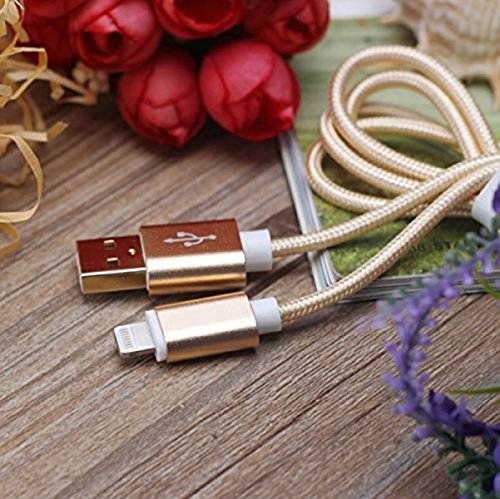 Apple Lightning Kabel Apple Ladekabel Micro USB [Apple MFI zertifiziert]CELL STAR Lightning Kabel Ladekabel 3ft 1m USB 2.0 Smartphones Datenkabel A 8 Pin iPhone 6s 6 Plus 6 5s iPad Air mini iPod touch 5 iPod nano 7 Charging Cable GOLD - 6
