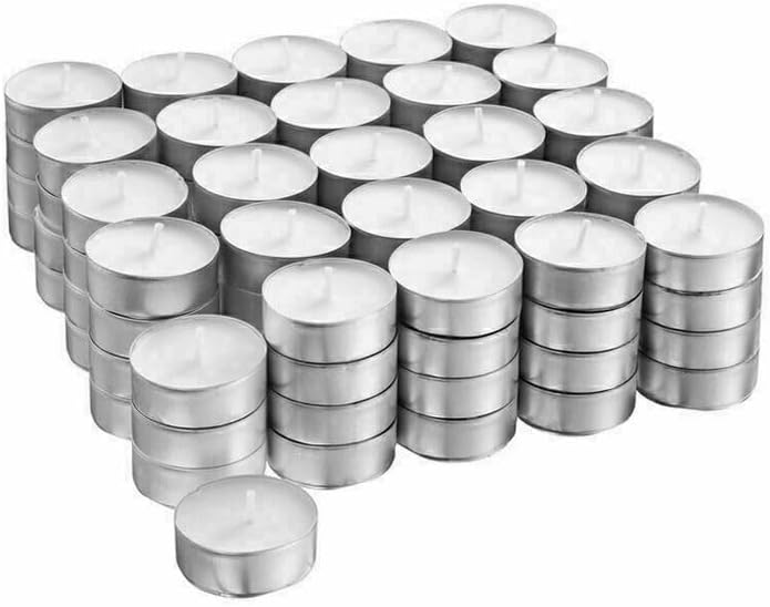 NUR MUM TEALIGHT 50 ADET, çaydanlık mumu, beyaz, 4 saat yanma süresi