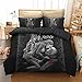 Produktbild DXSX 3D Muster Bettbezug Set Gothic Bettwäsche Bett Mikrofaser Hypoallergen 3 Stücke Bettwäsche-Sets mit Kissenbezug für Jugendliche Erwachsene (Stil 02,220 x 240 cm)
