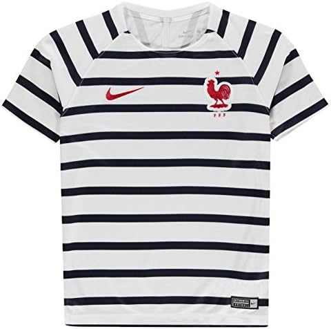Nike France PreMatch Jersey Juniors White/Blue Football Soccer Shirt Top T-Shirt 7-8 Years (Small Boys)