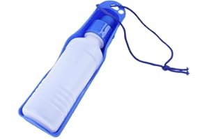 PSSOPP 250ml / 500ml Portatile Pet Travel Water Bottle Cani Gatti Distributore di Acqua Cucciolo Bere Bottiglia di Alimentazione per Animali Domestici Camminare all'aperto(250ml-blu)