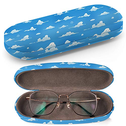 Preisvergleich Produktbild Hardcase Brillenetui Sonnenbrillenetui Brillenbox Kunststof Clamshell-Art-Brillen-Fall mit Brille-Reinigungstuch (Clouds On Blue Sky)