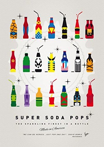 My SUPER SODA POPS UNIVERS by Chungkong // Unique, Original Wall Art // 11.7 x 16.5 inches / 30 x 42cm // Framed and Ready To Hang // Custom Printed On 240gsm Premium Art Paper and Framed By Hand In a Beautiful Black Wooden Frame // Best Art For Home or Office // 100% Money Back Guarantee