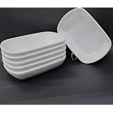 6 Adet Beyaz Melamin Kayık Tabak 14x10cm Orta Boy Salata Tabağı