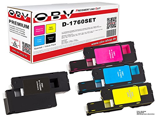4 x Kompatibler Toner für Dell C1760 / C1765 schwarz, cyan, magenta, gelb