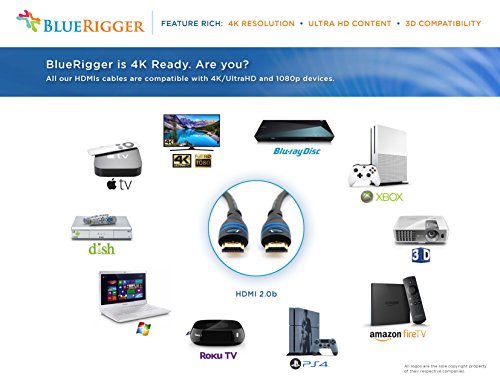 BlueRigger High-Speed-HDMI-Kabel mit Ethernet – 3D-fähig und mit Audio-Return [Neueste Version] (3 Meter) - 5