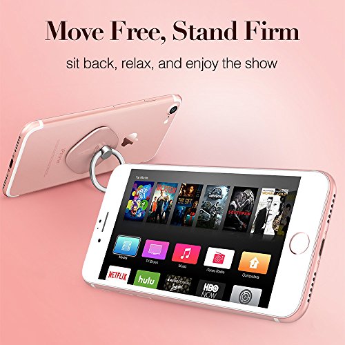 ESR  2 Unidades  Anillo para el M  vil con Soporte  Soporte para Tel  fono  Giratorio de 360    de Metal Soporte Anillo M  vil para iPhone 7  6s Plus 6  SE Samsung Galaxy  Xiaomi  Huawei  BQ  Negro  Oro Rosa 