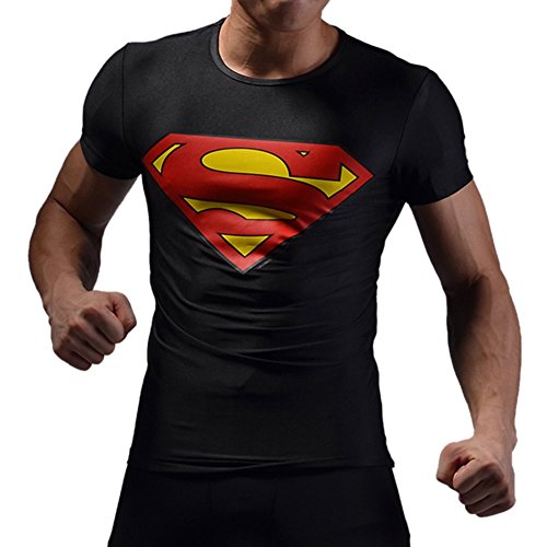 M.Baxter Compression Shirt Kurzarm Herren T-Shirts mit Fashion Logo Printed Fitness Funktionsshirt - 4