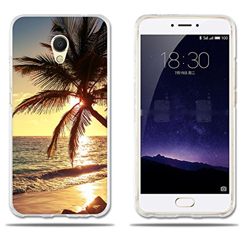 Funda Meizu MX6 Carcasa Protectora de Silicona de Calidad Superior -FUBAODA- Hermoso Atardecer de Playa  Resistente a Golpes  Antipolvo  Resiste a los Ara  azos Carcasa Completamente Resistente para el Meizu MX6