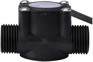 KADIMENDIUM Sensore di Flusso D'acqua con Filettatura G3/4 Ad Alta Precisione Misuratore di Portata Ad Effetto Hall Misuratore di Portata del Fluido Interruttore Sensore Hall 1-30L/min Nero