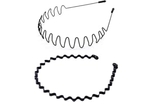 UTOMAG Cerchietto in Metallo per Uomo e Donna - Unisex Fascia Antisdrucciolo Nera Multiuso e Elastico, Ideale per Sport, Allenamento, Yoga, Jogging, Bagno e Trucco