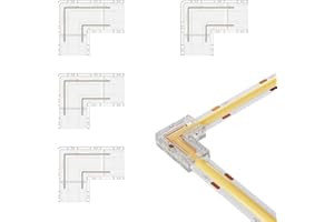 ‎BTF-LIGHTING BTF-LIGHTING FCOB COB Transparent Gapless L-Shaped Connector Kit 4pc L-Shaped 2pin 8mm Klar Connector Geeignet für lötfreie und terminal extension Verbindungen