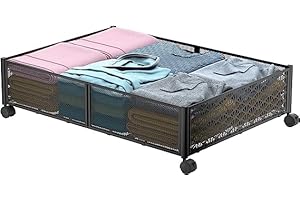 innotic Contenitore Sotto il Letto con Ruote, Pieghevole Contenitori Sottoletto Contenitori per Vestiti Sotto Il Letto, Organizer Sotto il Letto Salvaspazio per Vestiti (1 Pezzi)