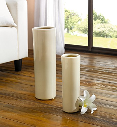 Moderne Keramik Deko-Vase "Creme" im 2er Set