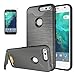 Produktbild Goole Pixel XL(2016) Hülle mit Schutzfolie,ISENPENK Premium TPU+PC Ultra Slim Tough Rugged Hardcase with Built-in Kickstand Selbst Ständer Stand Case,Wasserdicht Shockproof Anti Slip Stoßfest Back Cover Protection Tasche Schutzhülle mit Intern Karte Schlitz für Goole Pixel XL(2016) 5.5Zoll-[grau]+Panzerglas/Schutzfolie/Displayschutzfolie