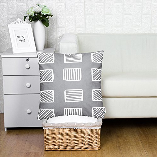 Highway 50 Kaschmir Deko Kissen/Kopfkissen (Set von 2) Strand, Polyester, grau, 45×45CM - 2
