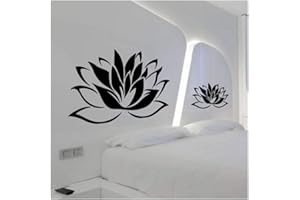 AMBIANCE STICKER Ambiance-Live Sticker Mural Fleur de Lotus - 29 X 40 cm, Noir