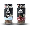 Dyne Vanilla and Raspberry Flavor Pure Instant Coffee No Added Sugar and Chicory (2 x 60 gm Vanilla, Berrylicious Flavoured) Combo-Pack of 2|