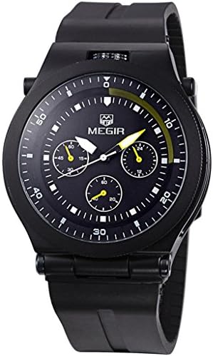 PIO Watch Alloy Silica gel Straps Quartz Waterproof Movement Big dial Men Noctilucent Wristwatch , three birds-round sucker , male