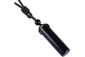 mookaitedecor Cylindre Collier Pendentif Pierre Precieuse Protection,Bijoux Colonne Cristal Guérison