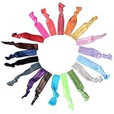 Wuiyepo Women 100 Pcs / lot Candy Color Ribbon Ponytail Holder Elastic Band / Hair Ties Girl Hair Accessories