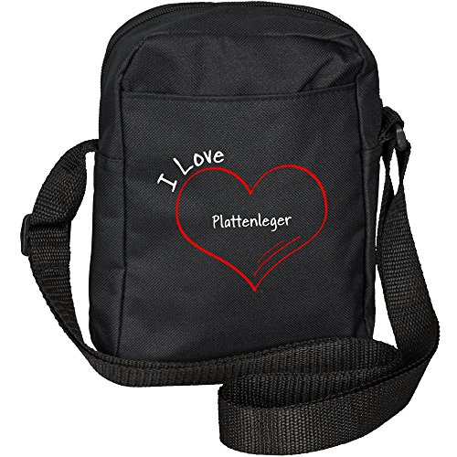 Preisvergleich Produktbild Umhängetasche Modern I Love Plattenleger schwarz