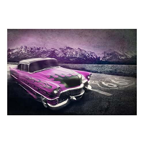 Apalis Vliestapete Nummer BP13 Route66 Cadillac Fototapete Breit | Vlies Tapete Wandtapete Wandbild Foto 3D Fototapete für Schlafzimmer Wohnzimmer Küche | rosa, 94978 - 2