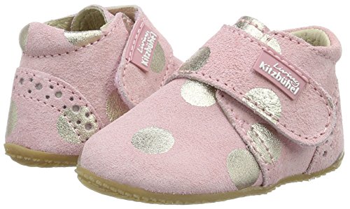 Living Kitzbühel Baby Mädchen Klett Leder mit Goldernen Punkten Lauflernschuhe - 5