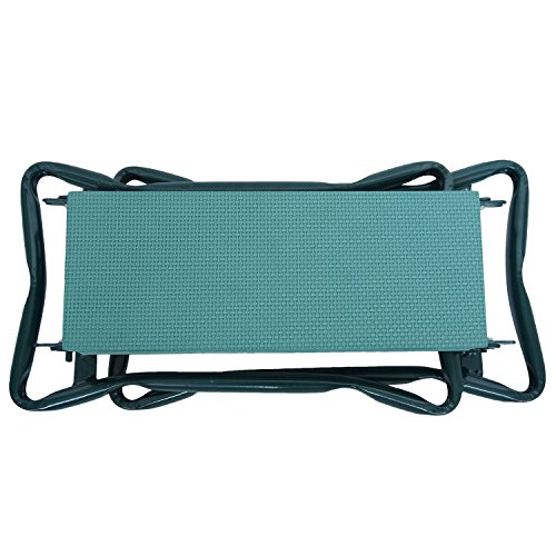 Klappbare Kniebank Gartenbank – komfortable Sitzunterlage aus Schaumkissen mit Füßen aus Stahl - 4