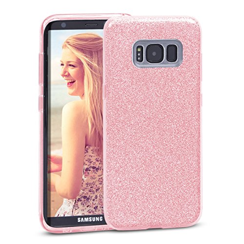 Funda Samsung Galaxy S8 Plus  6 2 Pulgadas  XY-shell Carcasa Silicona  Ultra fina   Anti-choques  Elegante y Brillante Funda de Samsung Galaxy S8 Plus 2017 para Mujer Guapa Rosa 