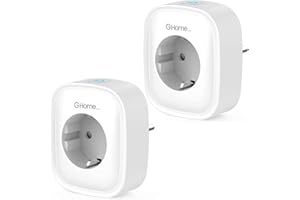 GHome Smart Enchufe Inteligente WIFI con Monitor de Energía, Enchufe Alexa Programable con Temporizador, Control Remoto por APP Voz, Compatible con Alexa y Google Home, Modelo SP1-2, 2 Pcs
